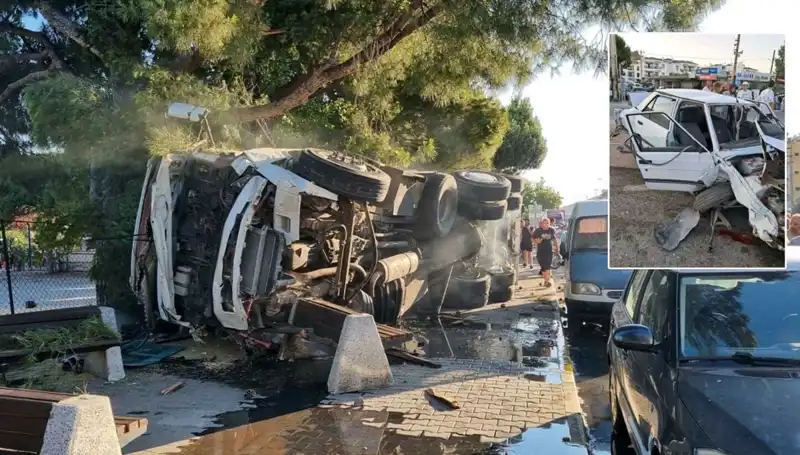 Freni Patlayan Kamyon, Trafikte Büyük Dehşet Yarattı: Otomobillere Çarptı!